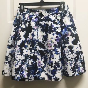 Express Floral Pleated Skirt